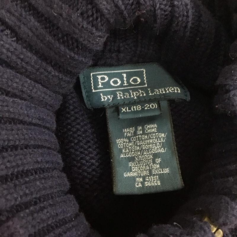 ポロバイラルフローレン Polo by RALPH LAUREN ニット、セーター 長袖 ハーフジップ ビッグポニー XL ワンポイント 紺 / ネイビー / X 赤 / レッド / メンズ USED 古着 中古 10110841