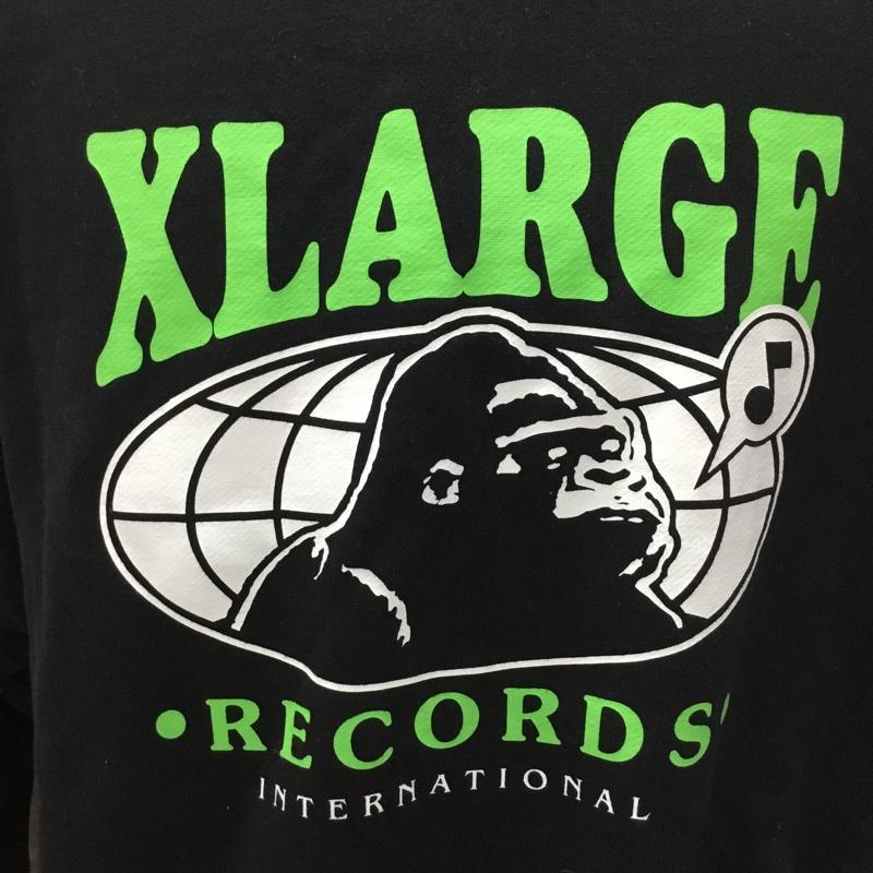 エクストララージ XLARGE トレーナー 長袖 101214012007 Records Crew Neck Sweat スウェット XL ロゴ、文字 黒 / ブラック /  メンズ USED 古着 中古 10121017