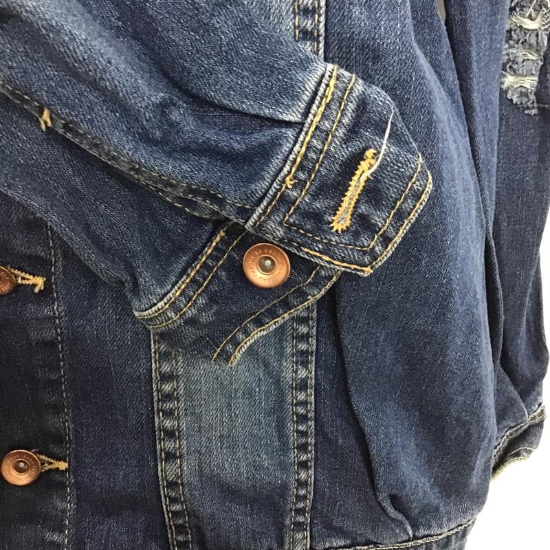 ザラ ZARA ジャケット、上着 ジャケット、ブレザー 2068 204 400 ダメージ デニムジャケット Gジャン M ダメージ加工 青 / ブルー / レディース USED 古着 中古 10107153