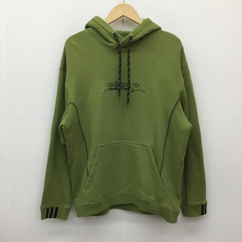 アディダス adidas パーカー 長袖 GD9278 M ロゴ、文字 黄緑 / イエローグリーン / X 黒 / ブラック / メンズ USED 古着 中古 10136986