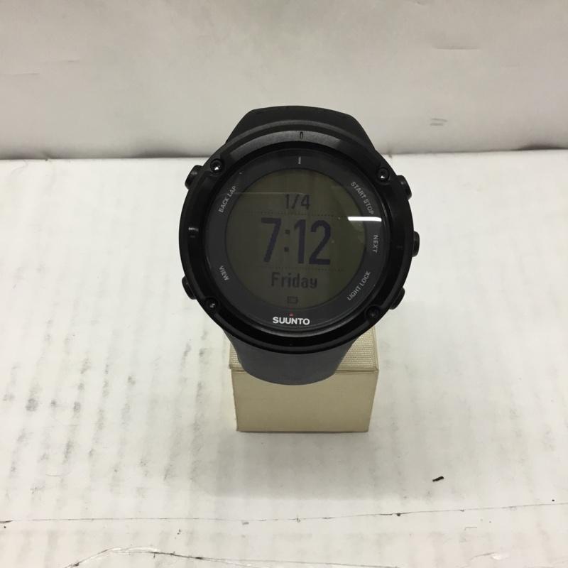 スント SUUNTO 腕時計 デジタル AMBIT2 100M-300FT-10BAR GPS 箱有 ロゴ、文字 黒 / ブラック / メンズ USED 古着 中古 10106656