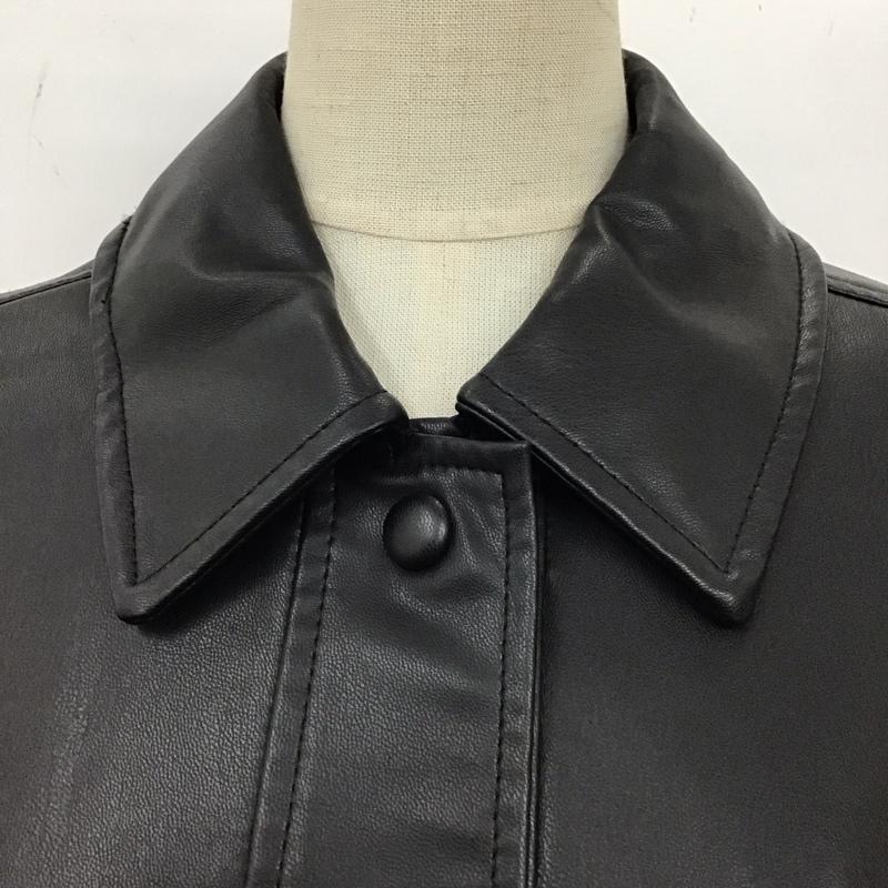 ザラ ZARA ジャケット、上着 ジャケット、ブレザー 3427 790 800 フェイクレザー シャツジャケット XS 無地 黒 / ブラック / レディース USED 古着 中古 10118454