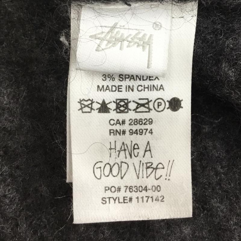 ステューシー STUSSY ニット、セーター 長袖 MOHAIR TENNIS モヘア テニスセーター L 無地 黒 / ブラック / メンズ USED 古着 中古 10136312