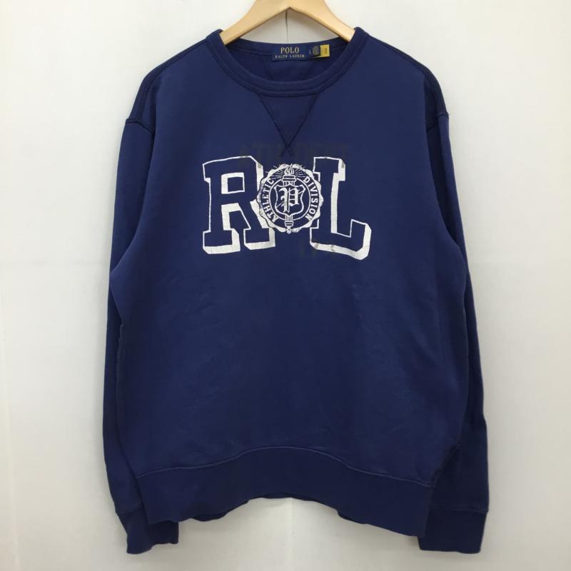 ポロラルフローレン POLO RALPH LAUREN トレーナー 長袖 L ロゴ、文字 青 / ブルー / メンズ USED 古着 中古 10136422