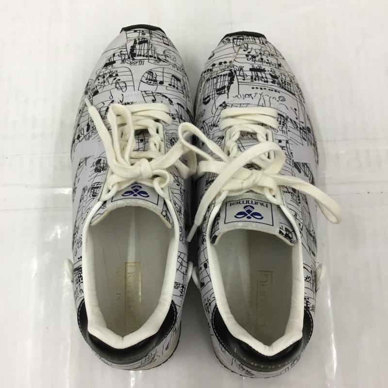 ヒュンメル hummel スニーカー スニーカー REFLEX OG MUSICNOTE 音符 6 ロゴ、文字 白 / ホワイト / X 黒 / ブラック / レディース USED 古着 中古 10105895