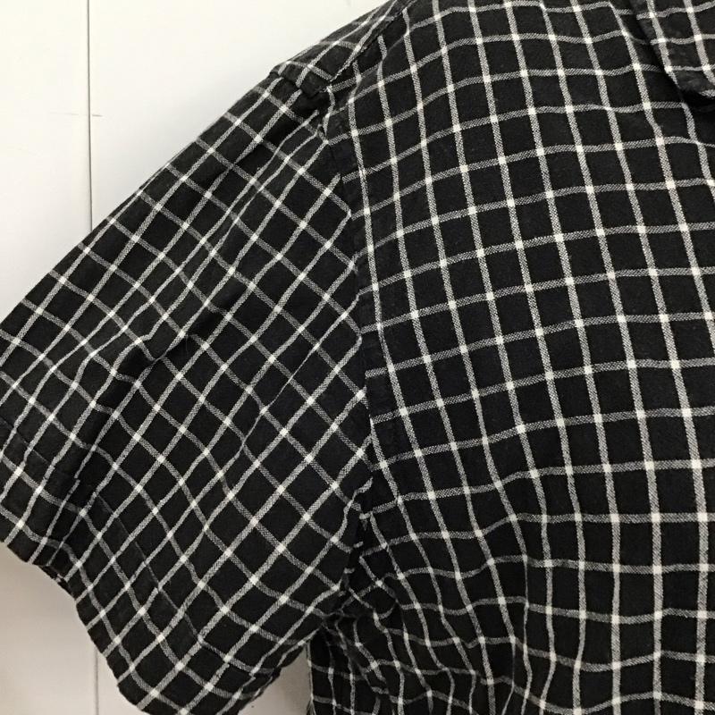 エムエイチエル MHL. シャツ、ブラウス 半袖 595-6152507 コットンリネン 2 チェック 黒 / ブラック / X 白 / ホワイト / レディース USED 古着 中古 10116495