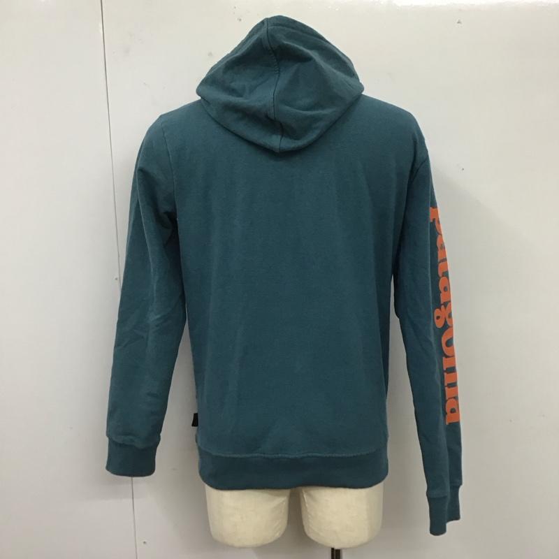 パタゴニア patagonia パーカー 長袖 長袖パーカー フード付きパーカー プリントスウェット トレーナー S ロゴ、文字 青 / ブルー /  メンズ USED 古着 中古 10119523