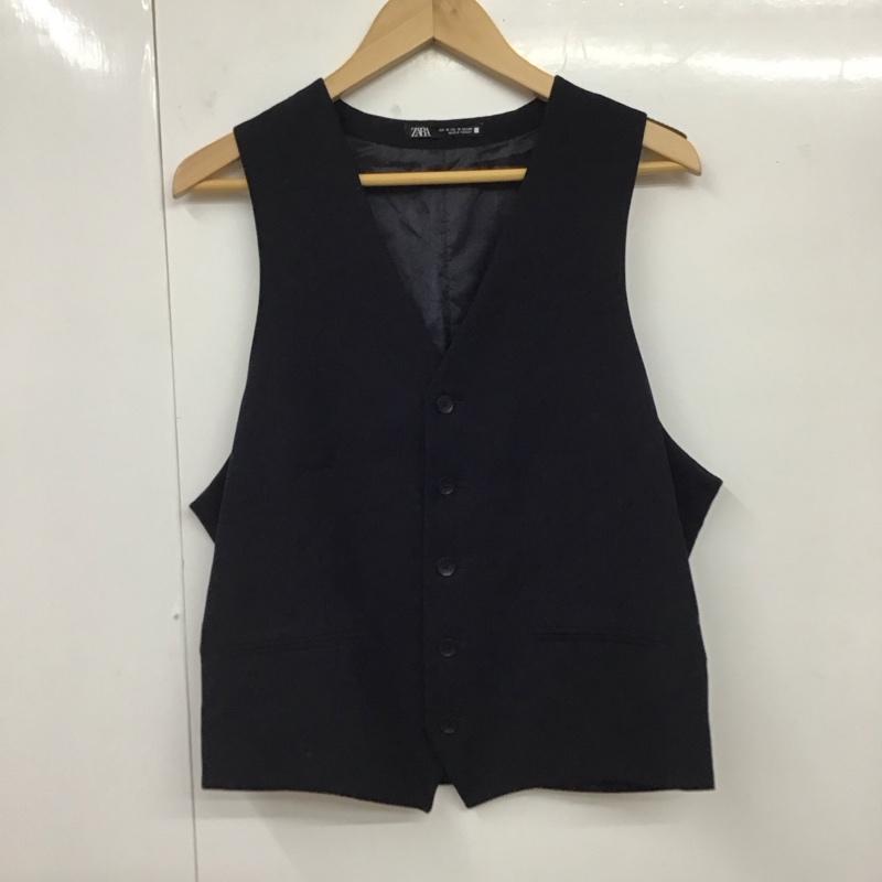 ザラ ZARA ベスト ベスト ジレ M 無地 黒 / ブラック / メンズ USED 古着 中古 10120197