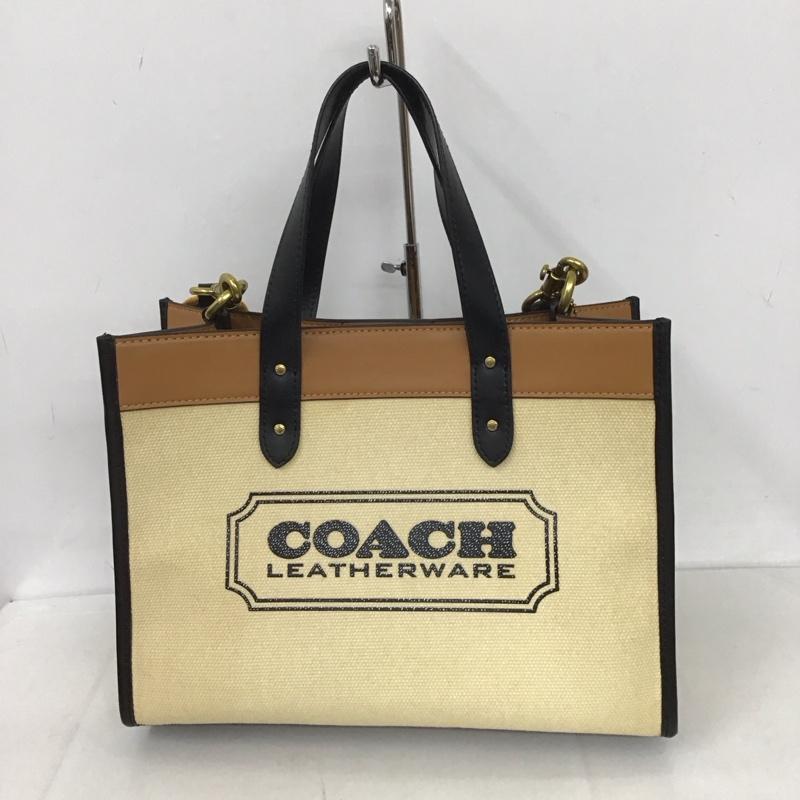 コーチ COACH ハンドバッグ ハンドバッグ 89488 キャンバス ショルダー 2way ポーチ ロゴ、文字 黒 / ブラック / X 茶 / ブラウン / X ベージュ / ベージュ / レディース USED 古着 中古 10125690