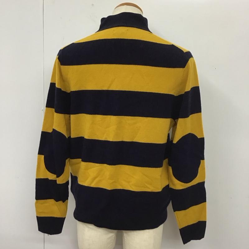 ブルックスブラザーズ BROOKS BROTHERS ニット、セーター 長袖 長袖ニットカットソー ニット セーター カラーネックニット M ボーダー柄 紺 / ネイビー / X 黄 / イエロー / メンズ USED 古着 中古 10112583