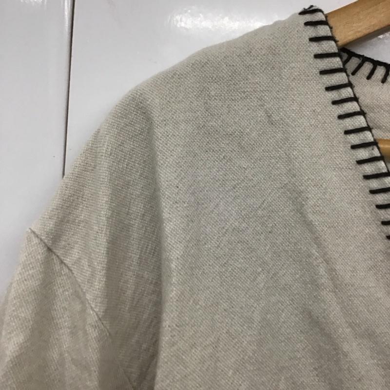 ザラ ZARA ジャケット、上着 ジャケット、ブレザー 0068 021 710 ノーカラー Vネック M 無地 アイボリー / アイボリー / X 黒 / ブラック / レディース USED 古着 中古 10129171