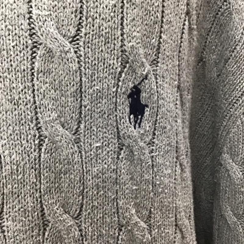 ポロラルフローレン POLO RALPH LAUREN ニット、セーター 長袖 長袖ニットカットソー ニット セーター クルーネックニット ロゴ、文字 灰 / グレー / メンズ USED 古着 中古 10111791