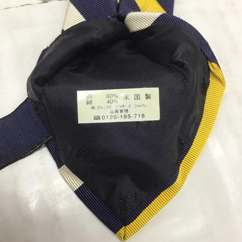 ブルックスブラザーズ BROOKS BROTHERS ネクタイ ネクタイ コットン シルク USA製 ストライプ 紺 / ネイビー / X 黄 / イエロー / X 白 / ホワイト / メンズ USED 古着 中古 10113403