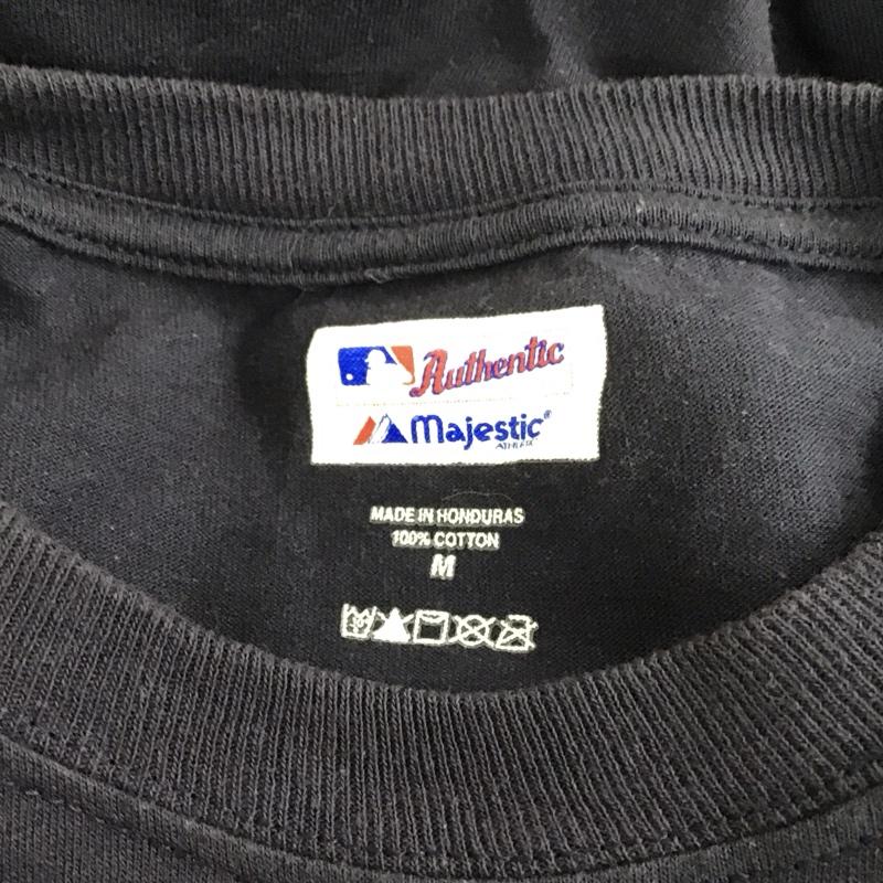 マジェスティック MAJESTIC Tシャツ 半袖 半袖カットソー プリントTシャツ クルーネックカットソー M プリント 紺 / ネイビー /  メンズ USED 古着 中古 10111139