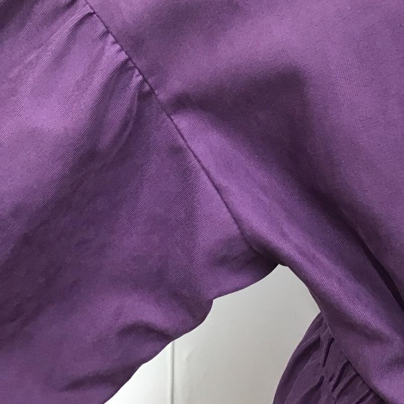 ダブルクローゼット w closet ワンピース ロングスカート 303874 Vネック ウエストドロストワンピース 長袖 無地 紫 / パープル / レディース USED 古着 中古 10112141