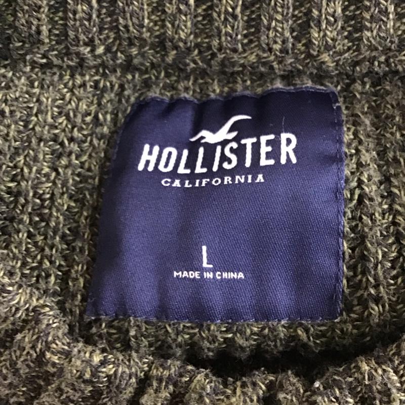 ホリスター Hollister ニット、セーター 長袖 長袖ニットカットソー ニット セーター クルーネックニット L ロゴ、文字 緑 / グリーン / メンズ USED 古着 中古 10119033