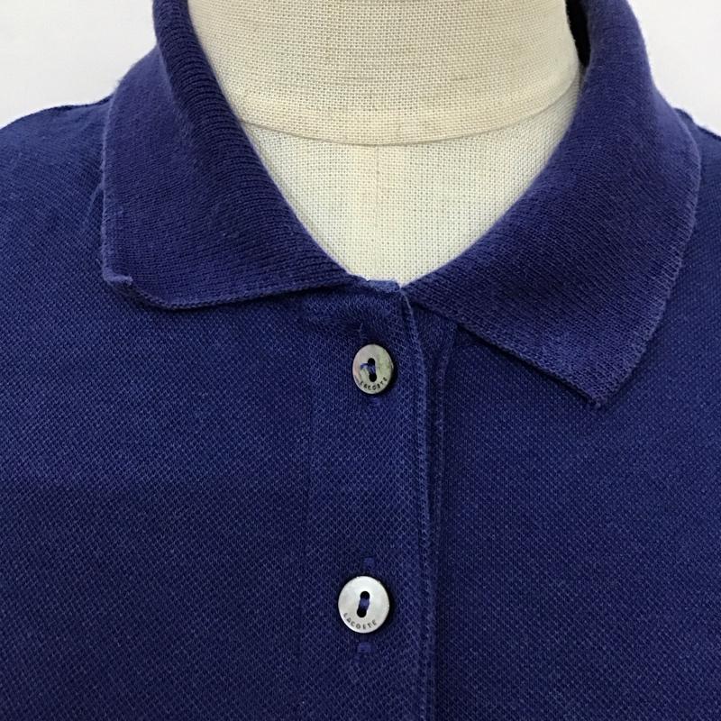 ラコステ LACOSTE ワンピース ロングスカート 半袖ロングワンピース ポロシャツワンピース カラーシャツワンピース XS ロゴ、文字 青 / ブルー / レディース USED 古着 中古 10119472