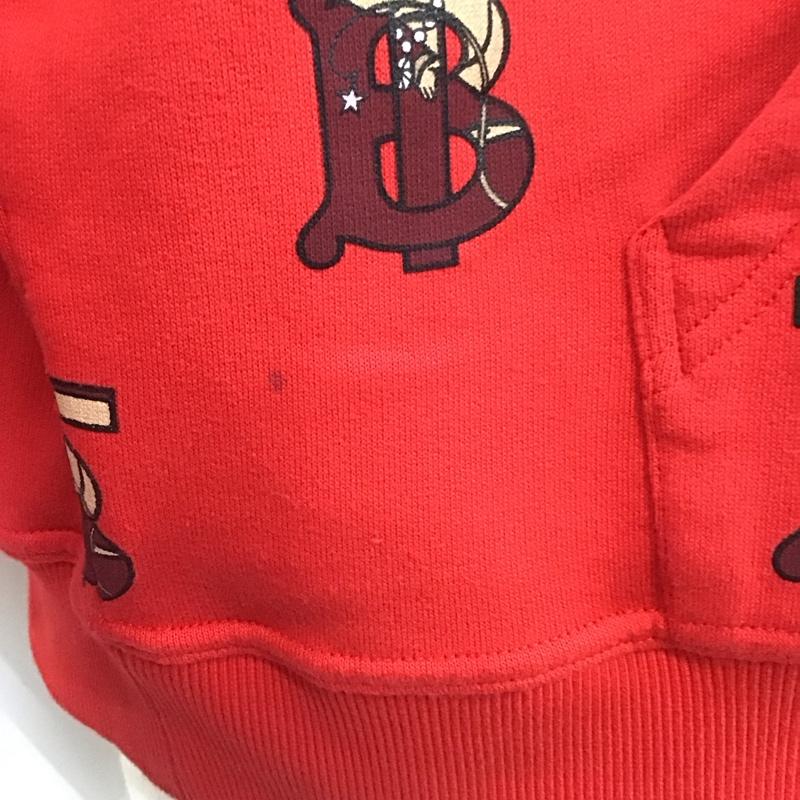 バーバリー BURBERRY パーカー 長袖 長袖パーカー フード付きパーカー プリントスウェット トレーナー L プリント 赤 / レッド / メンズ USED 古着 中古 10116382
