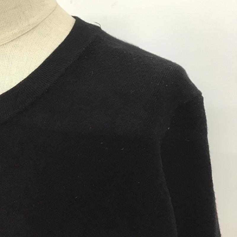 ザラ ZARA ニット、セーター 半袖 半袖ニットカットソー クルーネックカットソー 半袖セーター M 無地 黒 / ブラック /  レディース USED 古着 中古 10110444