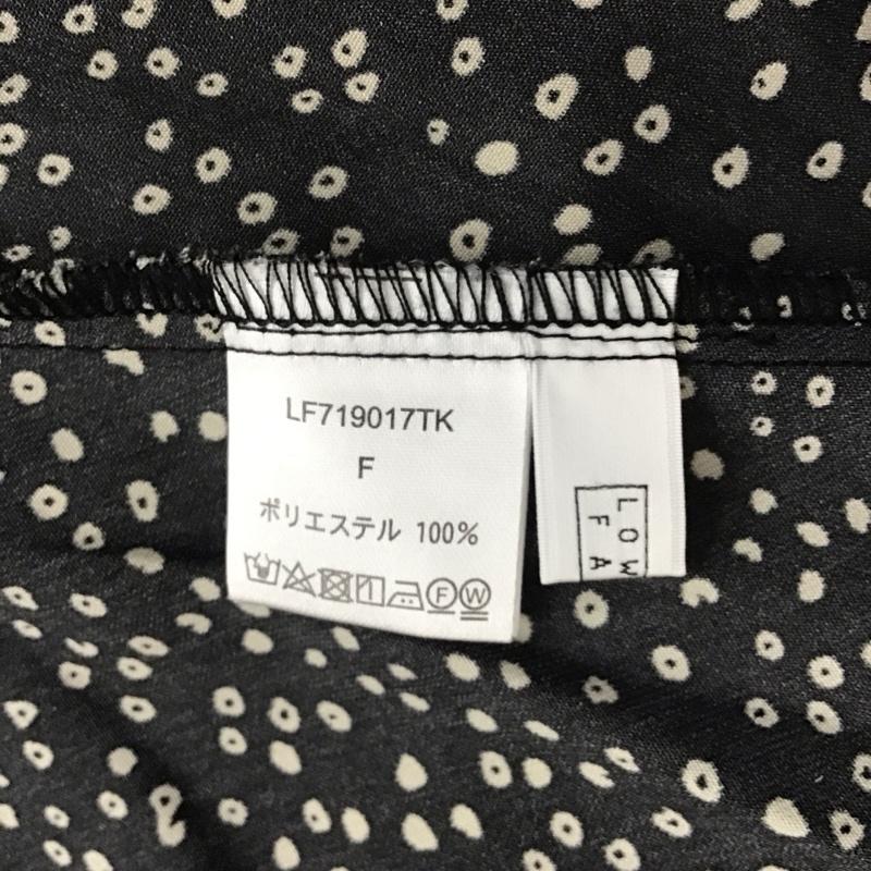 ローリーズファーム LOWRYS FARM ワンピース ロングスカート LF719017TK スタンドネック 長袖 FREE ドット 黒 / ブラック / レディース USED 古着 中古 10110892