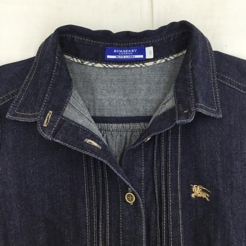 バーバリーブルーレーベル BURBERRY BLUE LABEL ワンピース ひざ丈スカート 38 ロゴ、文字 黒 / ブラック / レディース USED 古着 中古 10137788
