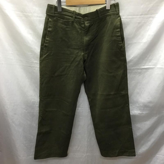 ジョンソンウーレンミルズ Johnson Woolen Mills パンツ スラックス スラックスパンツ ワイドパンツ 70s 80s 無地 カーキ / カーキ /  メンズ USED 古着 中古 10121987