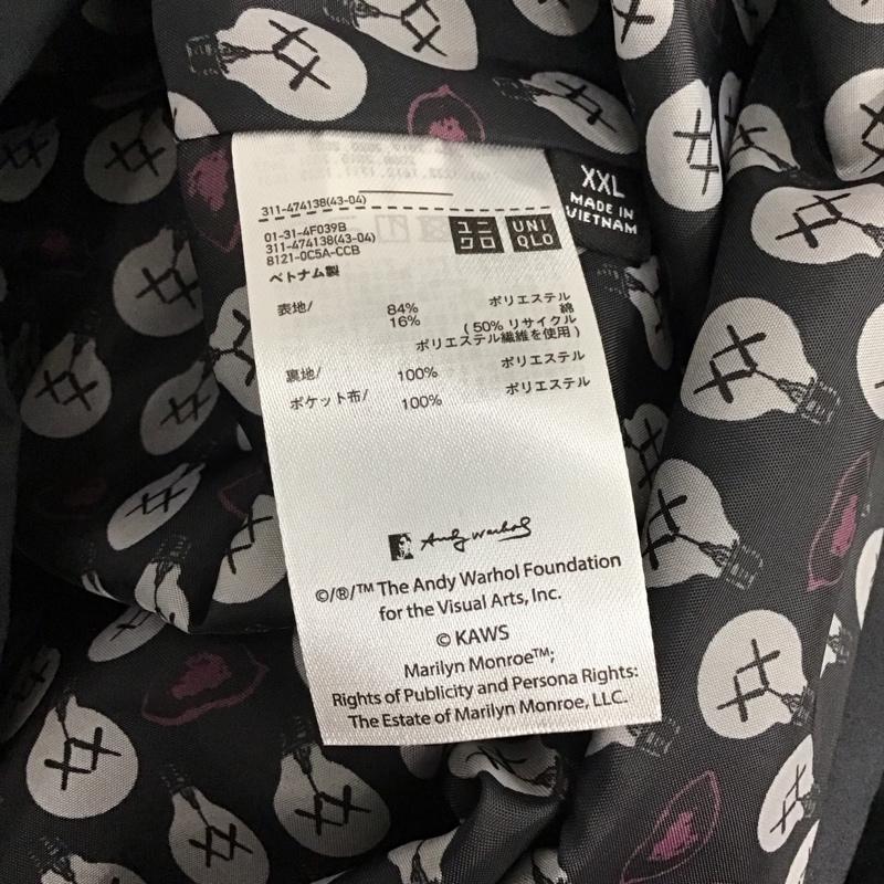 ユニクロ UNIQLO ジャケット、上着 ジャケット、ブレザー 311-474138 カウズ ウォーホル コーチジャケット KAWS WARHOL タグ付き XXL プリント 黒 / ブラック / メンズ USED 古着 中古 10121307