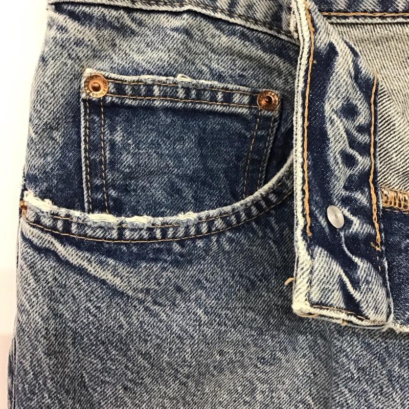 ザラ ZARA パンツ デニム、ジーンズ デニムパンツ ワイドパンツ カジュアルパンツ 40 ダメージ加工 インディゴ / インディゴ / メンズ USED 古着 中古 10132704