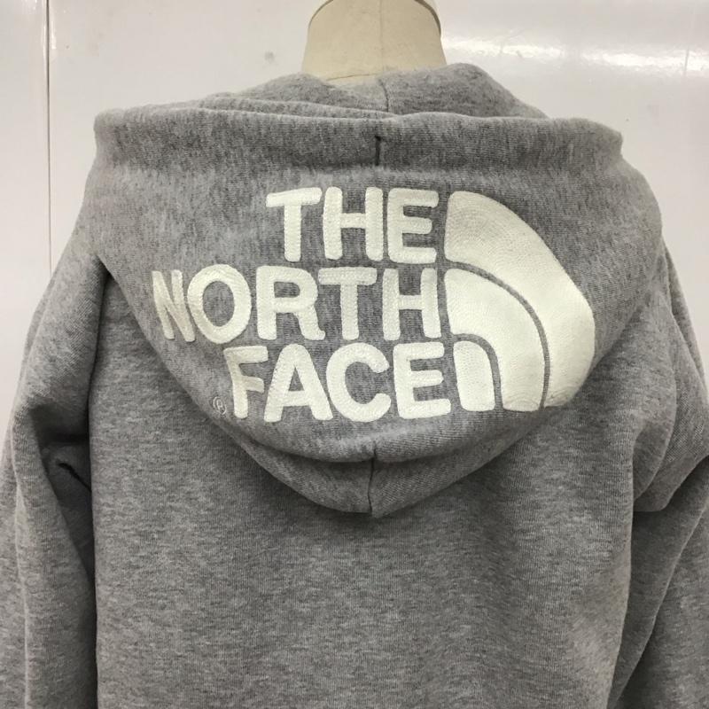 ザノースフェイス THE NORTH FACE パーカー 長袖 NTW61955 裏起毛 スウェット フルジップ M ロゴ、文字 灰 / グレー / レディース USED 古着 中古 10111443