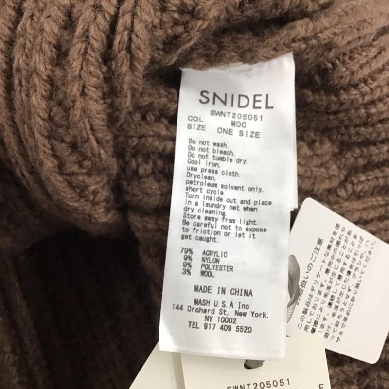 スナイデル SNIDEL ニット、セーター 長袖 SWNT205051 アシメケーブルニットトップス FREE 無地 茶 / ブラウン / レディース USED 古着 中古 10137407