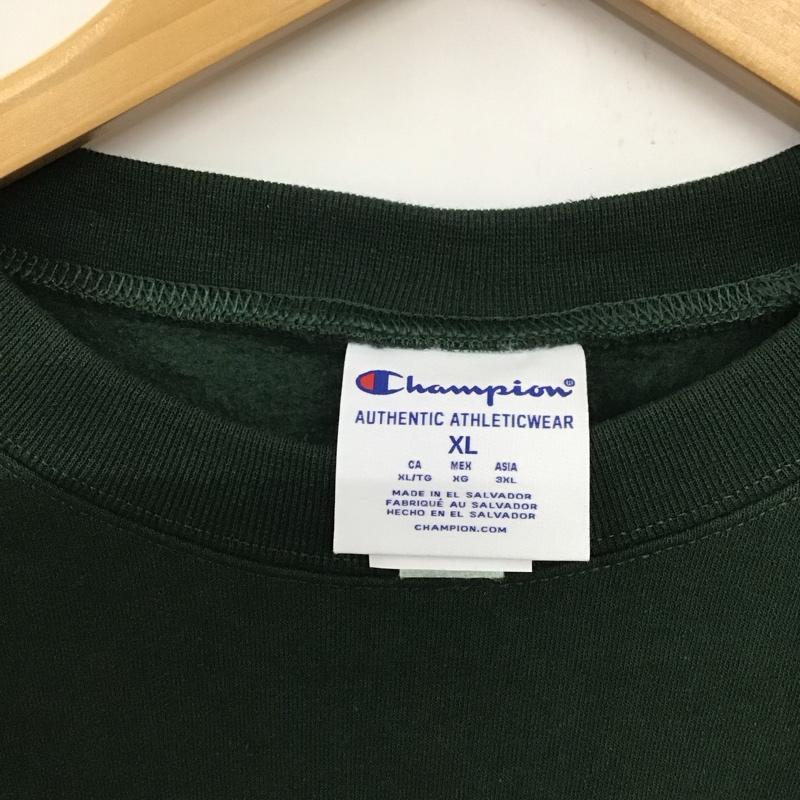 チャンピオン Champion トレーナー 長袖 裏起毛 スウェット MONO-MART XL ワンポイント 緑 / グリーン / メンズ USED 古着 中古 10132218