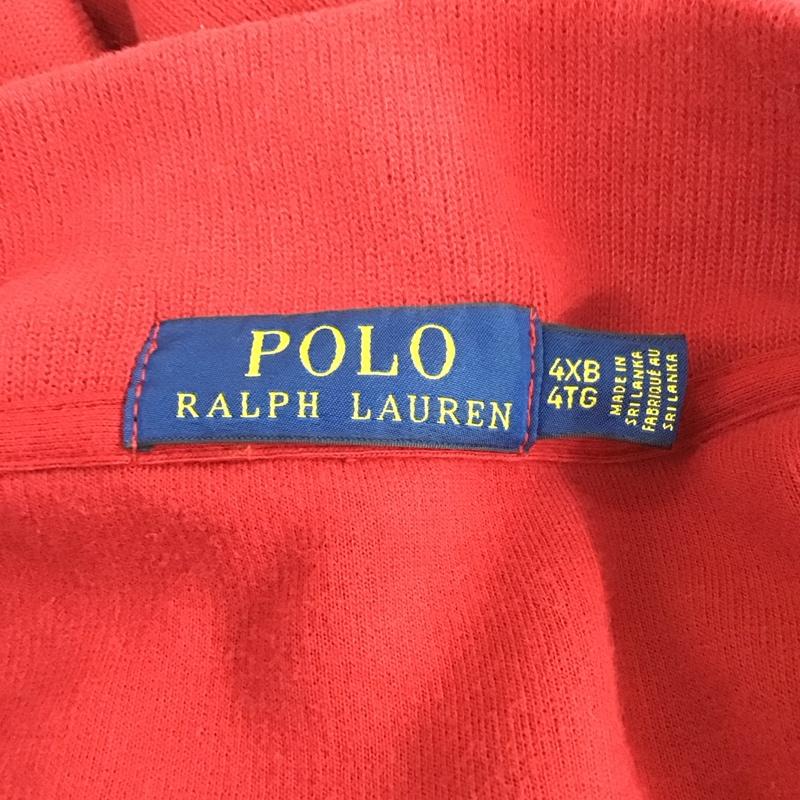 ポロラルフローレン POLO RALPH LAUREN トレーナー 長袖 長袖スウェット ジップネックトレーナー プルオーバー ロゴ、文字 赤 / レッド / メンズ USED 古着 中古 10112724