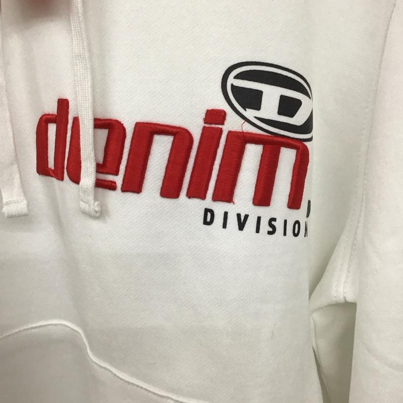 ディーゼル DIESEL パーカー 長袖 L ロゴ、文字 白 / ホワイト /  メンズ USED 古着 中古 10128578