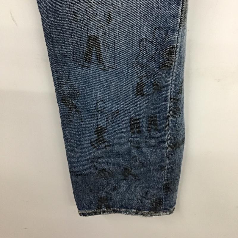 リーバイス Levi s パンツ デニム、ジーンズ 28インチ 総柄 水色 / ライトブルー /  メンズ USED 古着 中古 10121900