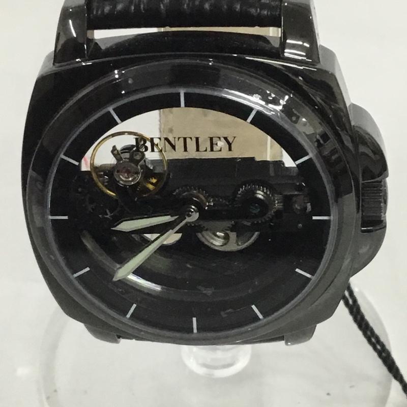 ベントレー BENTLEY 腕時計 アナログ(自動巻き) BT-AM077-BKB レザーバンド 箱有 機械式腕時計 ロゴ、文字 黒 / ブラック / メンズ USED 古着 中古 10135052