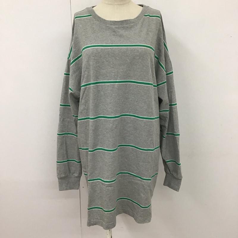 ジーナシス JEANASIS カットソー 長袖 FREE ボーダー柄 灰 / グレー /  レディース USED 古着 中古 10113048