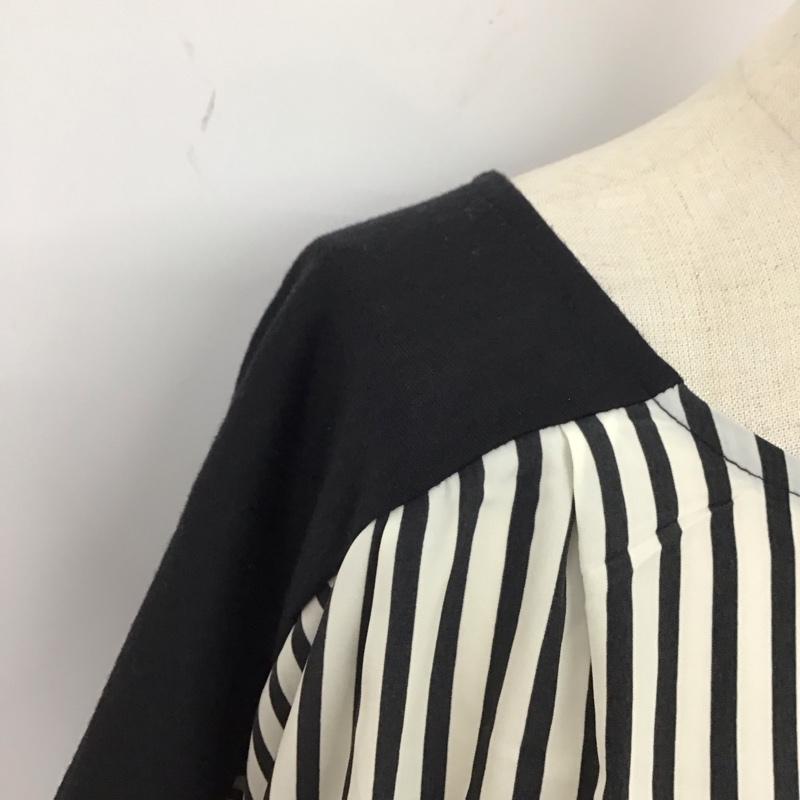 ローリーズファーム LOWRYS FARM チュニック 半袖 M 無地 X ストライプ 白 / ホワイト / X 黒 / ブラック / レディース USED 古着 中古 10114004