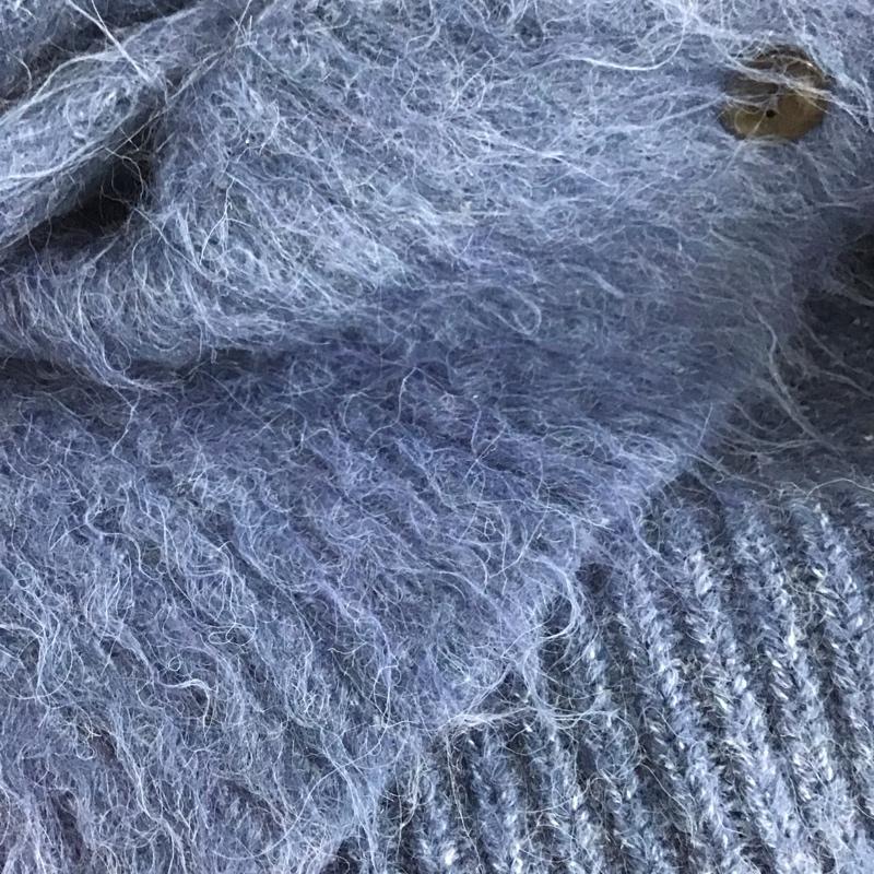 ジーナシス JEANASIS カーディガン 長袖 長袖カーディガン 前ボタン ニットカーディガン FREE 無地 青 / ブルー / レディース USED 古着 中古 10145080