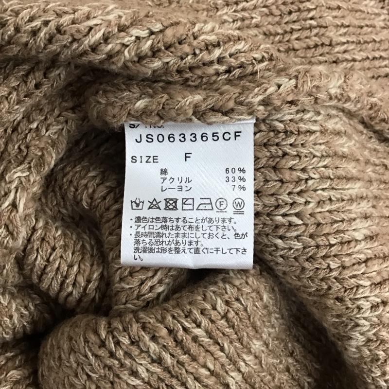ジーナシス JEANASIS ニット、セーター 長袖 長袖ニットカットソー ニット セーター 編み上げネックニット FREE 無地 茶 / ブラウン / レディース USED 古着 中古 10119044