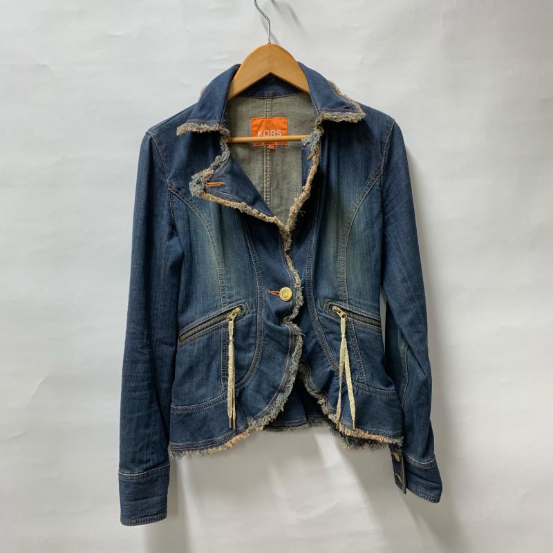マイケルコース MICHAEL KORS ジャケット、上着 ジャケット、ブレザー 2 無地 X ダメージ加工 インディゴ / インディゴ / レディース USED 古着 中古 10012494