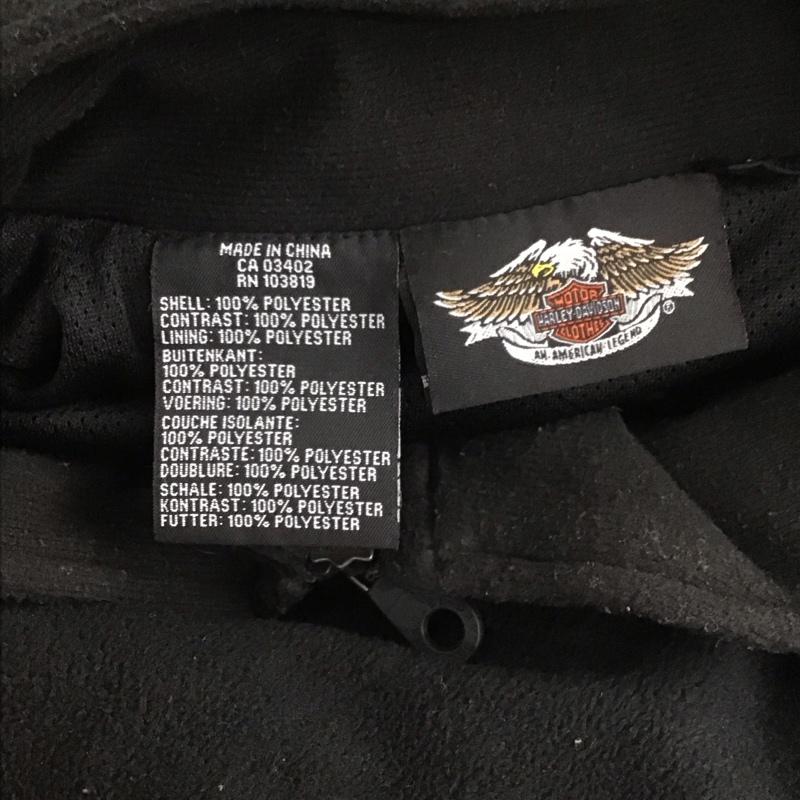 ハーレーダビッドソン Harley-Davidson ベスト ベスト 98430-09VM フリース フルジップ L ロゴ、文字 黒 / ブラック / X 灰 / グレー / メンズ USED 古着 中古 10111872