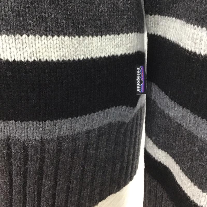パタゴニア patagonia ニット、セーター 長袖 長袖ニットカットソー クルーネックカットソー セーター ボーダーニットカットソー XS ボーダー柄 灰 / グレー / X 黒 / ブラック / メンズ USED 古着 中古 10107801