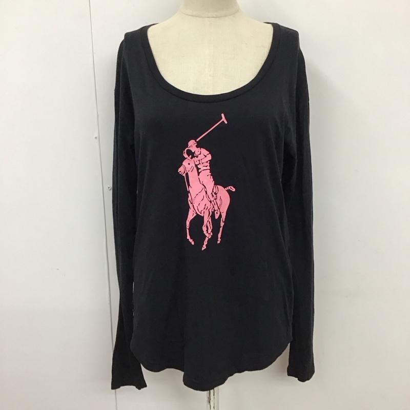 ラルフローレン RALPHLAUREN Tシャツ 長袖 ビッグポニー S プリント 黒 / ブラック / レディース USED 古着 中古 10114443