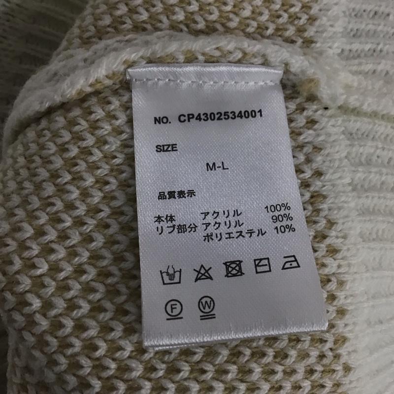 キャンプセブン CAMP7 ニット、セーター 長袖 長袖ニットカットソー クルーネック セーター M ロゴ、文字 白 / ホワイト / レディース USED 古着 中古 10145480