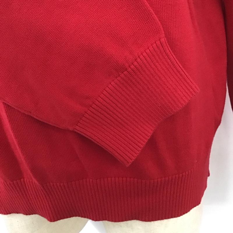 トミーヒルフィガー TOMMY HILFIGER ニット、セーター 長袖 長袖ニットカットソー ニット セーター クルーネックニット L ロゴ、文字 赤 / レッド / メンズ USED 古着 中古 10112822