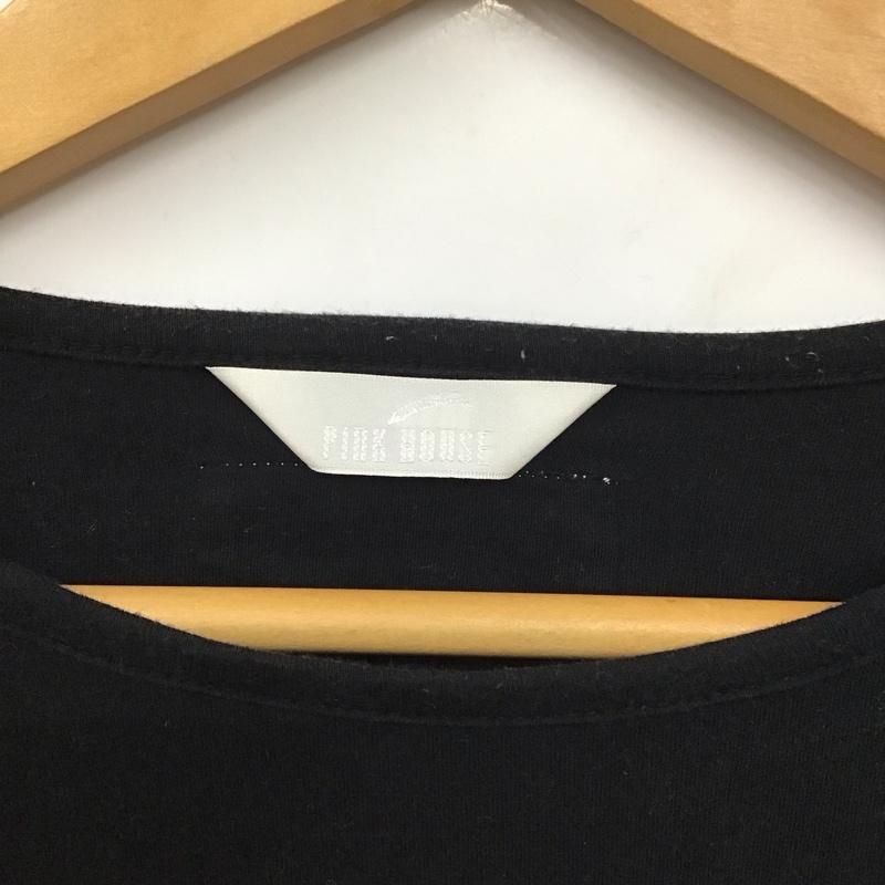 ピンクハウス PINK HOUSE Tシャツ 長袖 ロンT 苺 プリント L ロゴ、文字 黒 / ブラック / レディース USED 古着 中古 10138586
