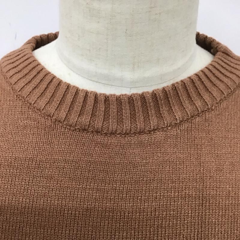 古着 USED ニット、セーター 長袖 長袖ニットカットソー ニット セーター クルーネックニット L ロゴ、文字 茶 / ブラウン / メンズ USED 古着 中古 10123931