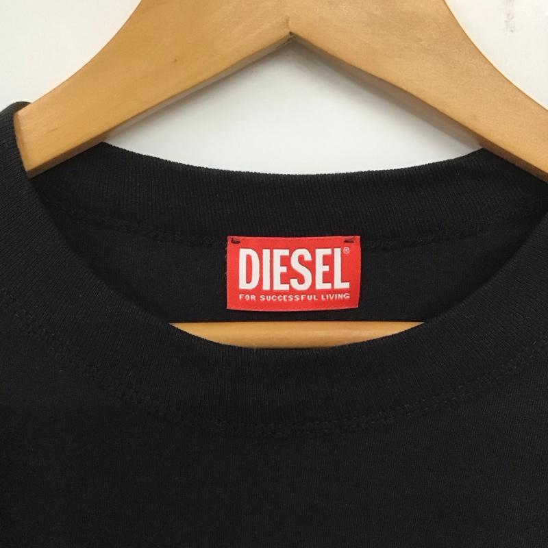 ディーゼル DIESEL Tシャツ 長袖 長袖カットソー 無地カットソー クルーネック L 無地 黒 / ブラック / メンズ USED 古着 中古 10138964