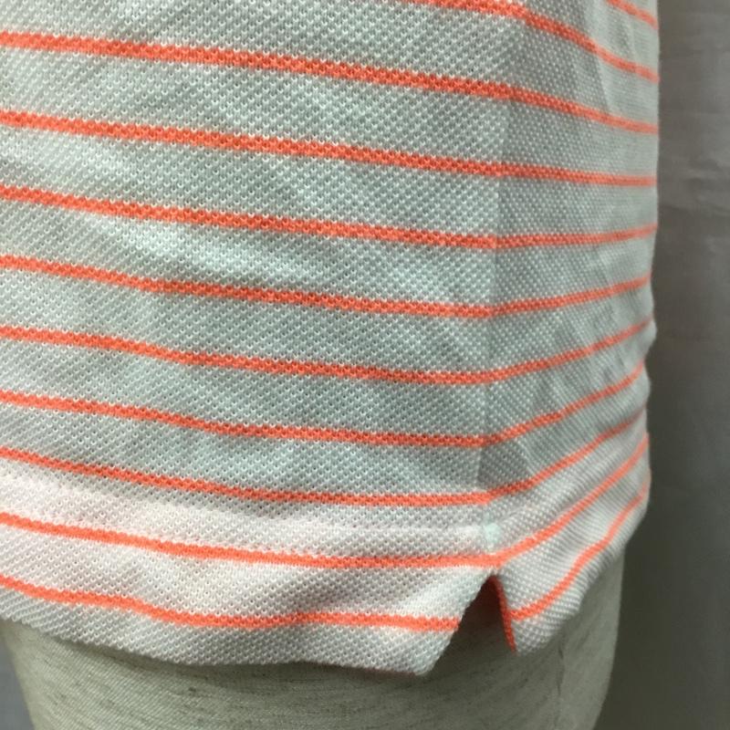 ラコステ LACOSTE ポロシャツ 半袖 半袖ポロシャツ カラーシャツ 半袖カットソー 4 ボーダー柄 白 / ホワイト / メンズ USED 古着 中古 10122889