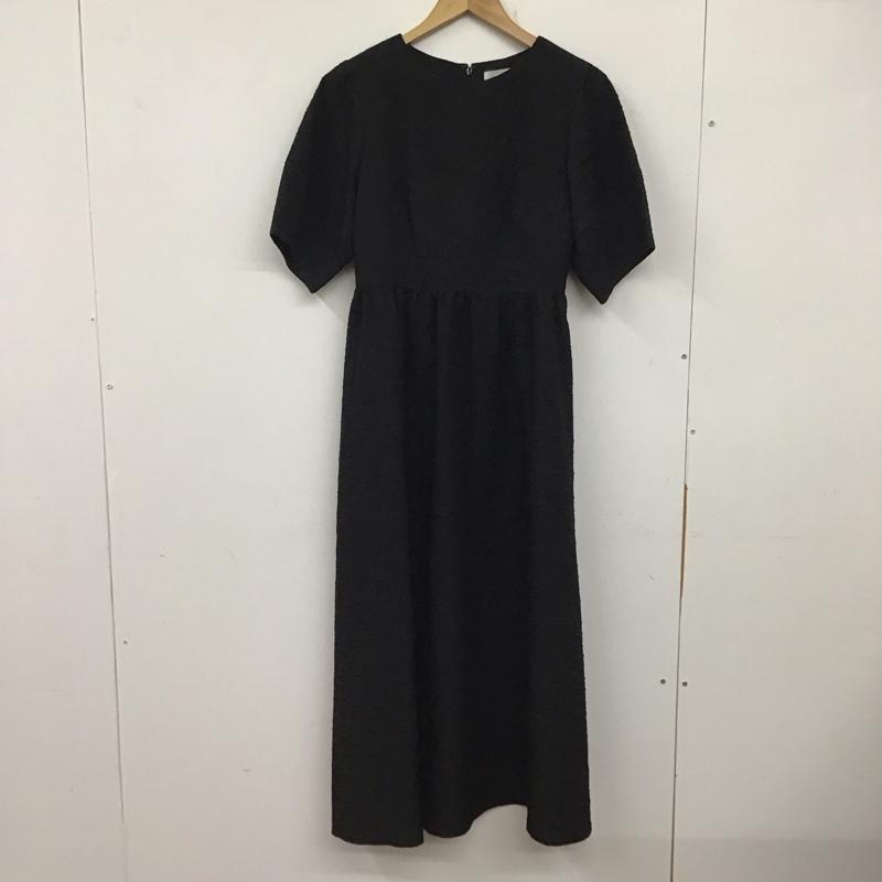 ロッソ ROSSO ワンピース ロングスカート RA35-28C509 コクーンスリーブジャガードドレス FREE 無地 黒 / ブラック / レディース USED 古着 中古 10137486